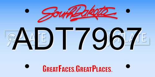 ADT7967 South Dakota License Plate