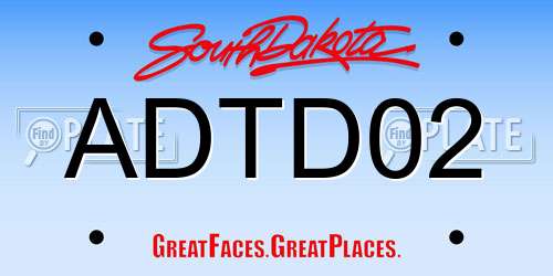 ADTD02 South Dakota License Plate