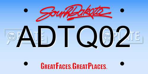 ADTQ02 South Dakota License Plate