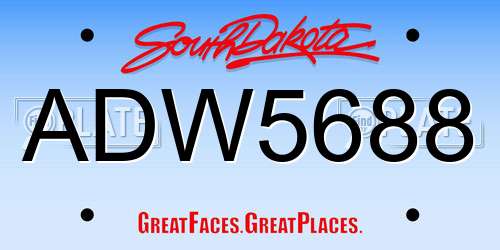 ADW5688 South Dakota License Plate