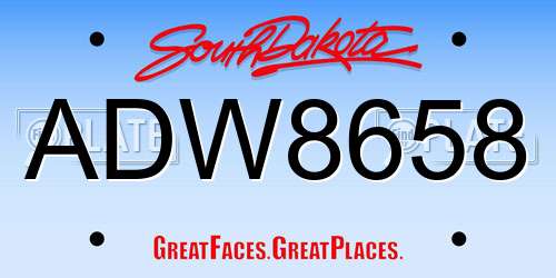 ADW8658 South Dakota License Plate