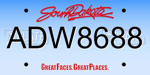 ADW8688 South Dakota License Plate