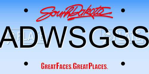 ADWSGSS South Dakota License Plate