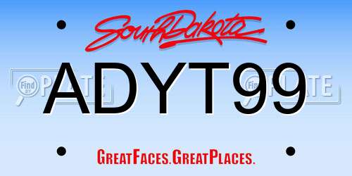 ADYT99 South Dakota License Plate