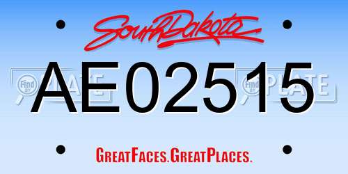 AE02515 South Dakota License Plate