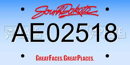 AE02518 South Dakota License Plate