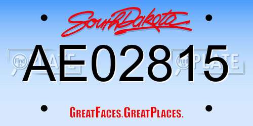 AE02815 South Dakota License Plate