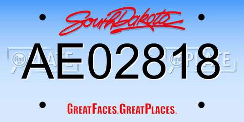 AE02818 South Dakota License Plate