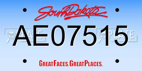 AE07515 South Dakota License Plate