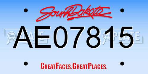 AE07815 South Dakota License Plate