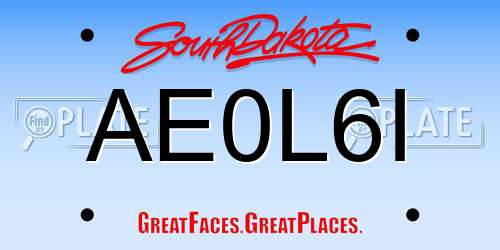 AE0L6I South Dakota License Plate