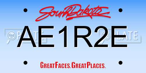AE1R2E South Dakota License Plate