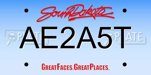 AE2A5T South Dakota License Plate