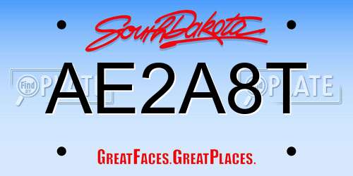 AE2A8T South Dakota License Plate