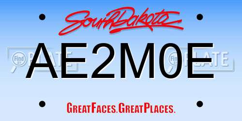 AE2M0E South Dakota License Plate