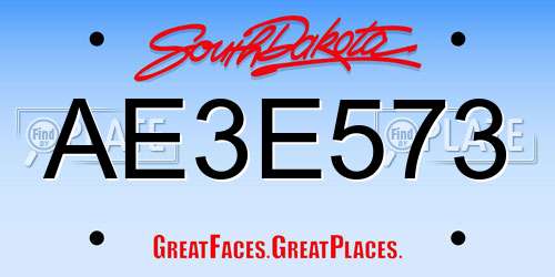 AE3E573 South Dakota License Plate
