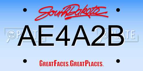 AE4A2B South Dakota License Plate