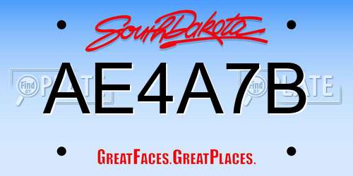 AE4A7B South Dakota License Plate
