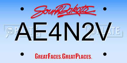 AE4N2V South Dakota License Plate