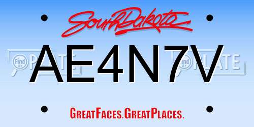 AE4N7V South Dakota License Plate