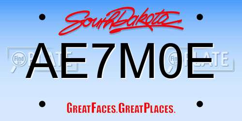 AE7M0E South Dakota License Plate