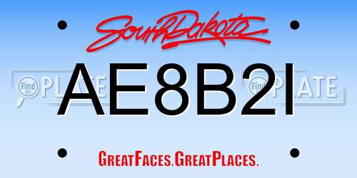 AE8B2I South Dakota License Plate