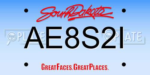AE8S2I South Dakota License Plate