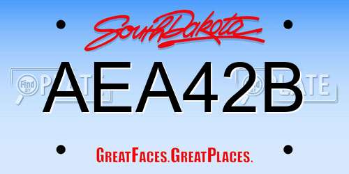 AEA42B South Dakota License Plate
