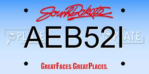 AEB52I South Dakota License Plate