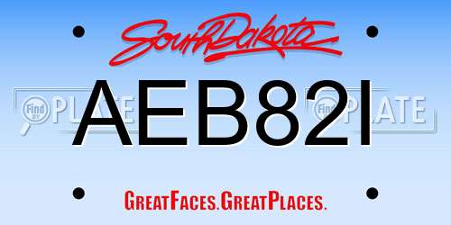 AEB82I South Dakota License Plate