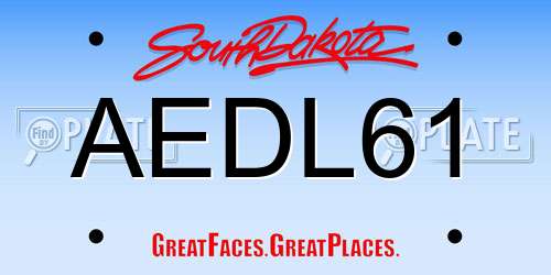AEDL61 South Dakota License Plate