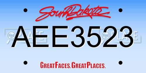 AEE3523 South Dakota License Plate