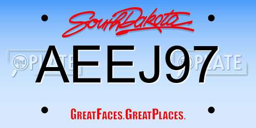 AEEJ97 South Dakota License Plate