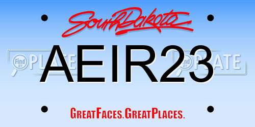 AEIR23 South Dakota License Plate