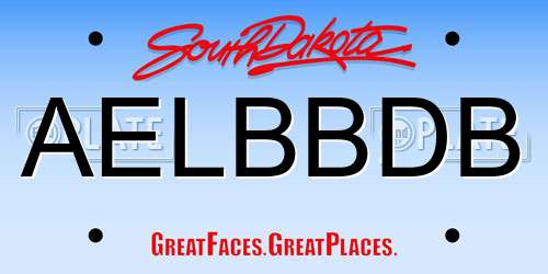 AELBBDB South Dakota License Plate