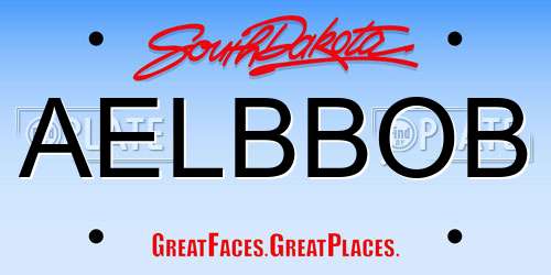 AELBBOB South Dakota License Plate