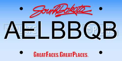 AELBBQB South Dakota License Plate
