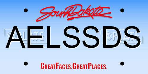 AELSSDS South Dakota License Plate