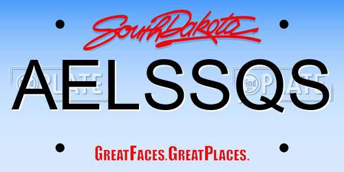 AELSSQS South Dakota License Plate