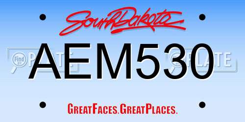 AEM530 South Dakota License Plate