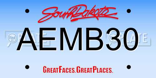 AEMB30 South Dakota License Plate