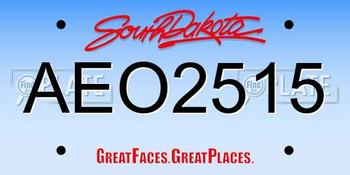 AEO2515 South Dakota License Plate