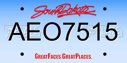 AEO7515 South Dakota License Plate