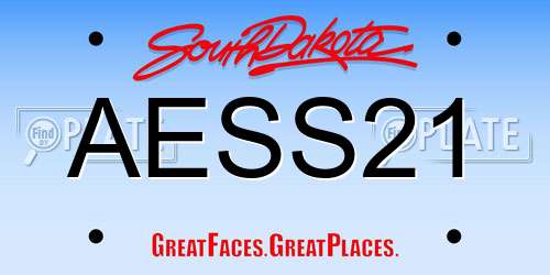 AESS21 South Dakota License Plate