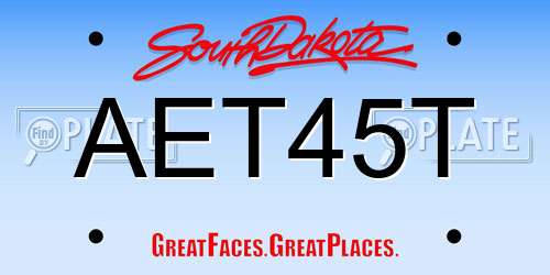 AET45T South Dakota License Plate