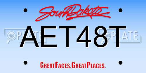 AET48T South Dakota License Plate