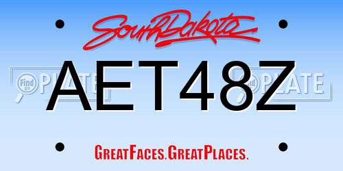 AET48Z South Dakota License Plate