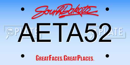 AETA52 South Dakota License Plate
