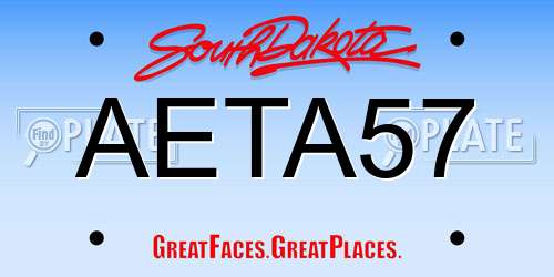 AETA57 South Dakota License Plate