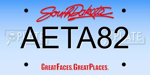 AETA82 South Dakota License Plate